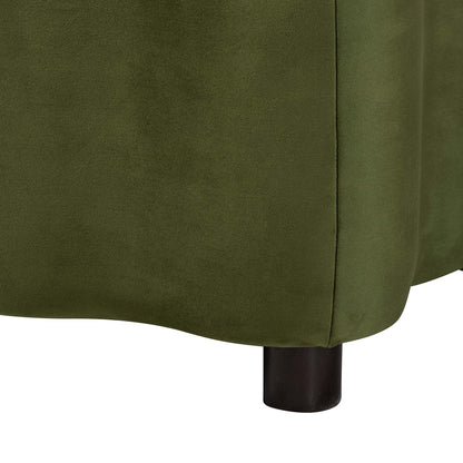 bali & pari - PaulinaBench in Moss Green/Black - BBT3246-Moss Green Velvet-Storage-Bench view 7