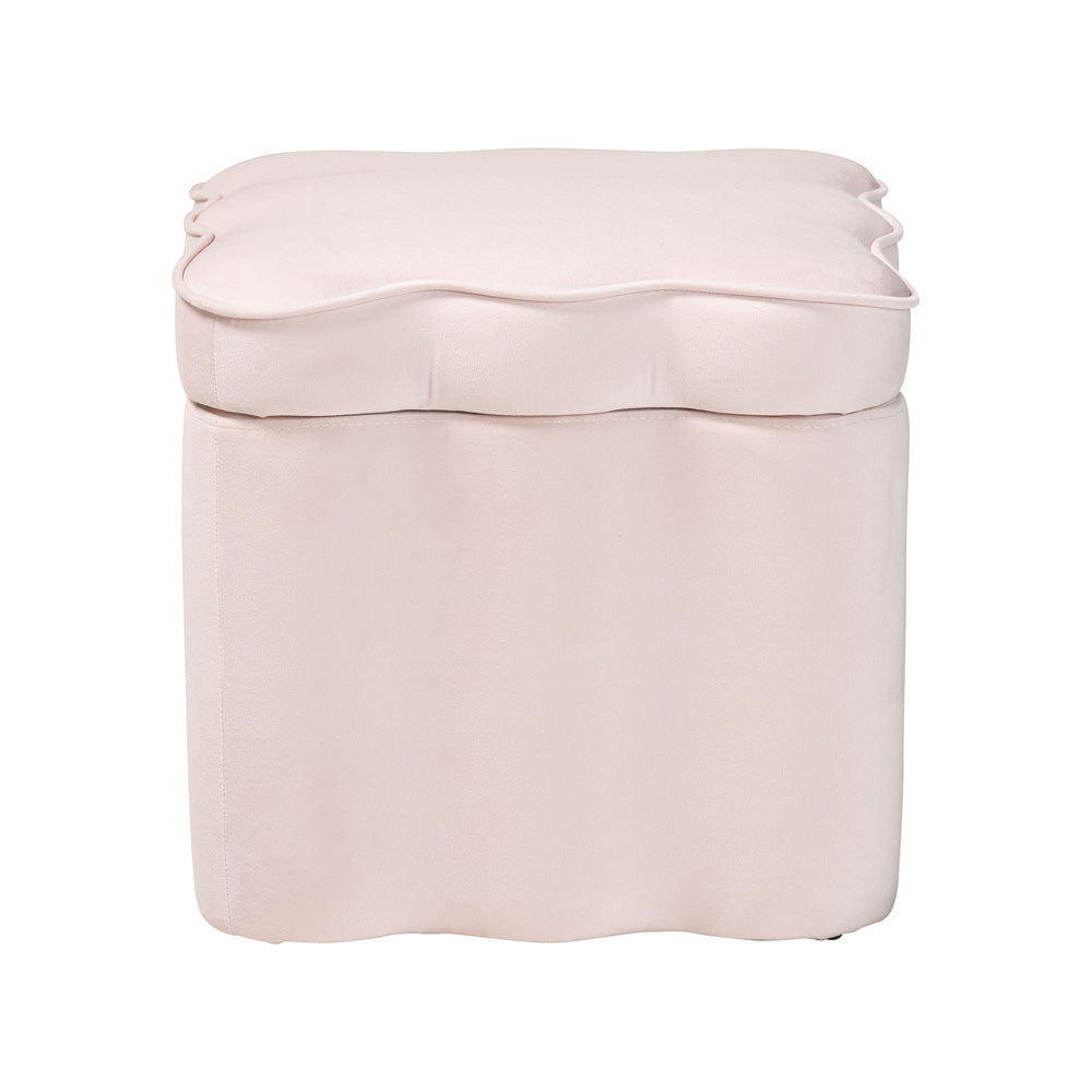 bali & pari - PaulinaOttoman in Light Pink/Black - BBT5610-Light Pink Velvet-Storage-Ottoman view 3