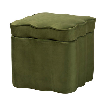 bali & pari - PaulinaOttoman in Moss Green/Black - BBT5610-Moss Green Velvet-Storage-Ottoman view 1