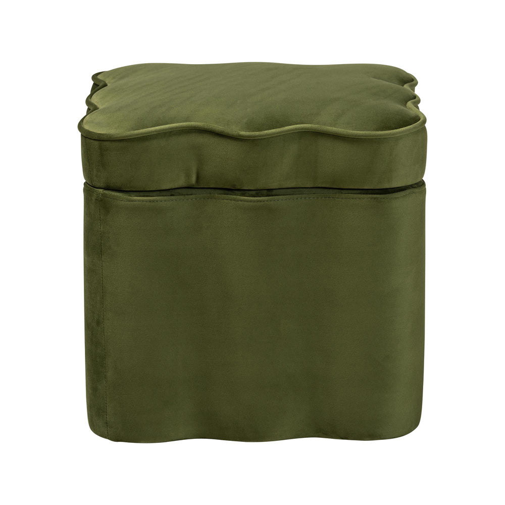 bali & pari - PaulinaOttoman in Moss Green/Black - BBT5610-Moss Green Velvet-Storage-Ottoman view 2