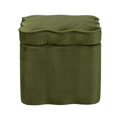 bali & pari - PaulinaOttoman in Moss Green/Black - BBT5610-Moss Green Velvet-Storage-Ottoman view 2