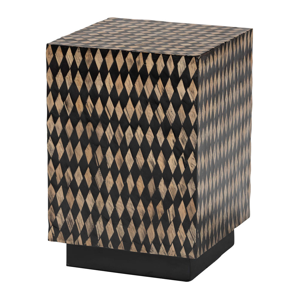 bali & pari  - Paulo End Table in Black/Brown - F2502-FT24-Capiz-ET view 1
