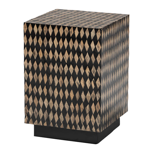 bali & pari  - Paulo End Table in Black/Brown - F2502-FT24-Capiz-ET view 1