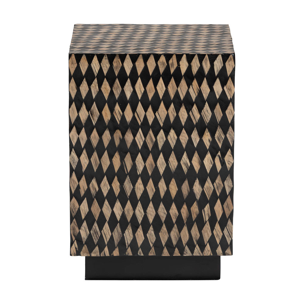 bali & pari  - Paulo End Table in Black/Brown - F2502-FT24-Capiz-ET view 2
