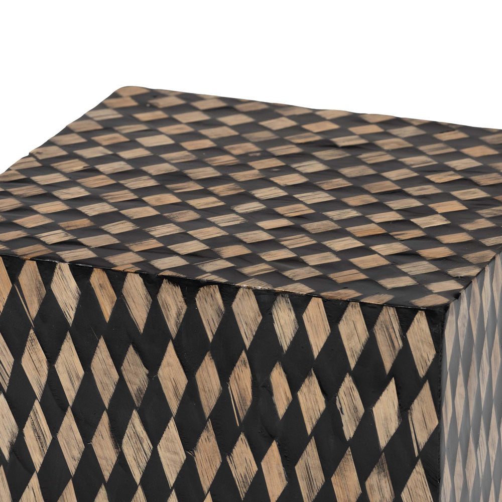 bali & pari  - Paulo End Table in Black/Brown - F2502-FT24-Capiz-ET view 3