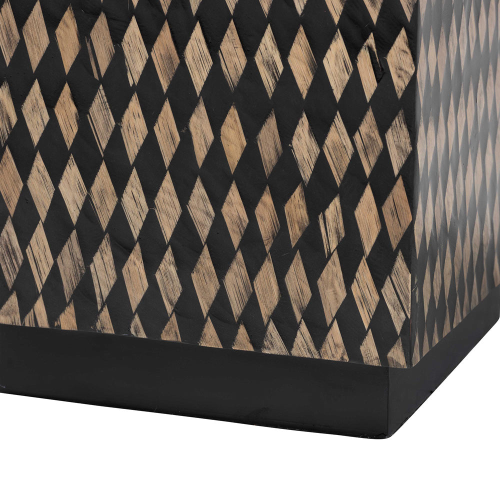 bali & pari  - Paulo End Table in Black/Brown - F2502-FT24-Capiz-ET view 4
