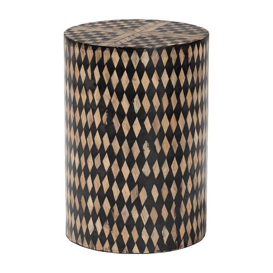 bali & pari  - Paulo End Table in Black/Brown - F2502-FT25-Capiz-ET view 1