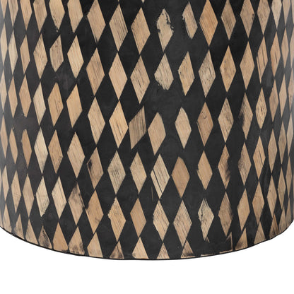 bali & pari  - Paulo End Table in Black/Brown - F2502-FT25-Capiz-ET view 3