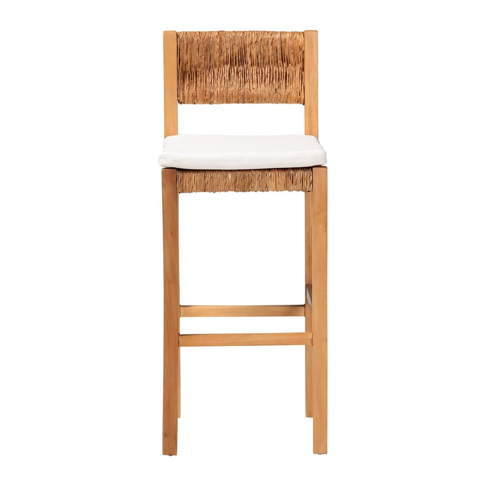 bali & pari - Pava Bar Stool in Honey/Natural Brown - MD-39883-Honey Wooden-Cushion-BS view 2
