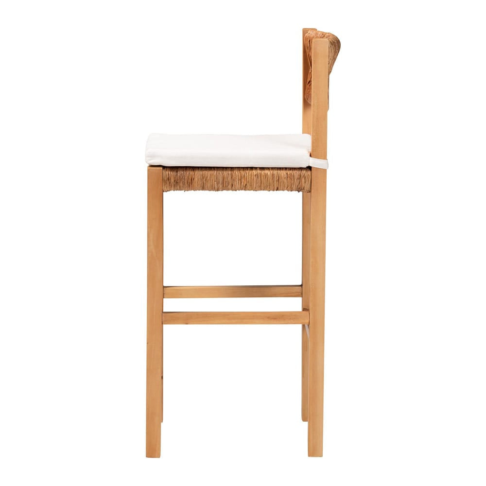 bali & pari - Pava Bar Stool in Honey/Natural Brown - MD-39883-Honey Wooden-Cushion-BS view 3