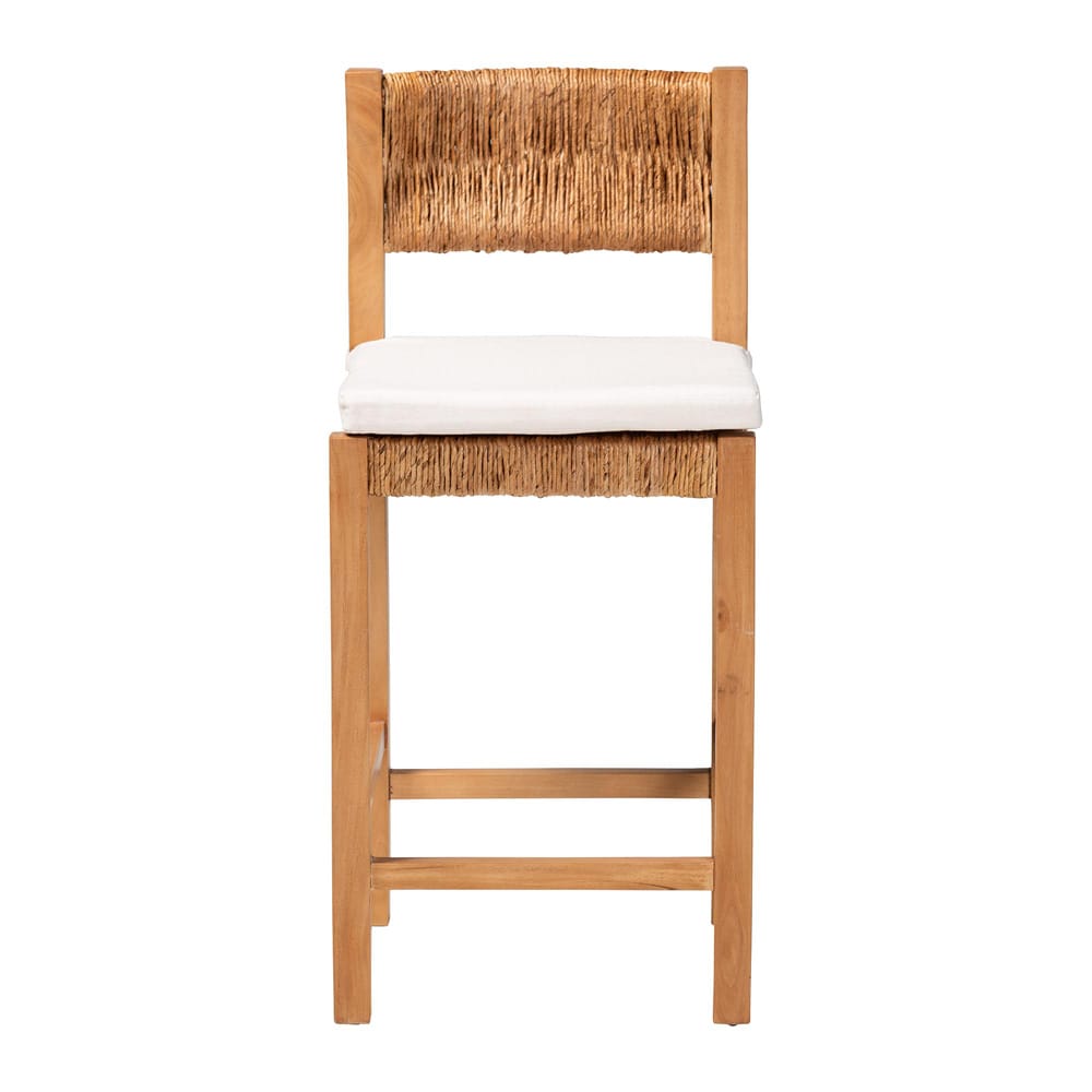 bali & pari - Pava Counter Stool in Honey/Natural Brown - MD-39882-Honey Wooden-Cushion-CS view 2