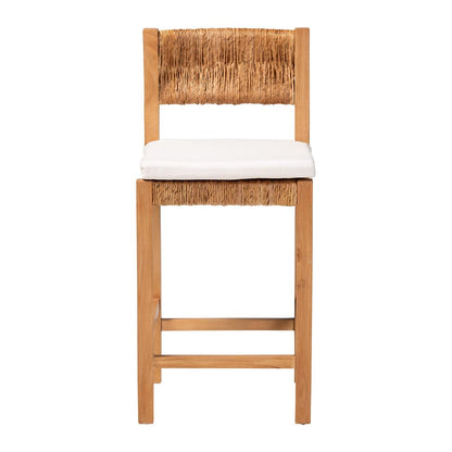 bali & pari - Pava Counter Stool in Honey/Natural Brown - MD-39882-Honey Wooden-Cushion-CS view 2