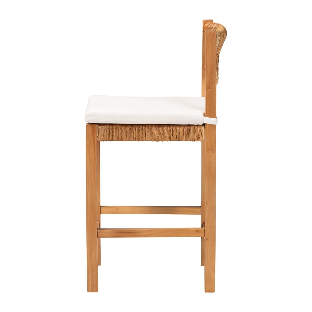 bali & pari - Pava Counter Stool in Honey/Natural Brown - MD-39882-Honey Wooden-Cushion-CS view 3