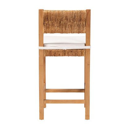 bali & pari - Pava Counter Stool in Honey/Natural Brown - MD-39882-Honey Wooden-Cushion-CS view 4