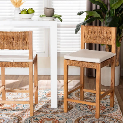 bali & pari - Pava Counter Stool in Honey/Natural Brown - MD-39882-Honey Wooden-Cushion-CS view 8