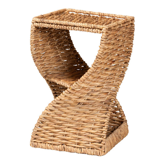 bali & pari - Pelleas End Table in Natural Brown - F232-FT22-Waterhyacinth/Metal-End Table view 1