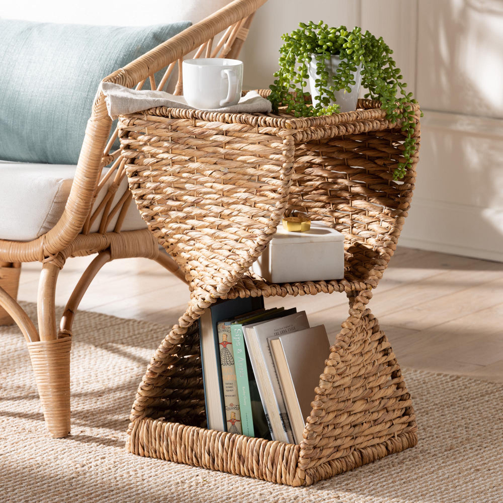 bali & pari - Pelleas End Table in Natural Brown - F232-FT22-Waterhyacinth/Metal-End Table view 6