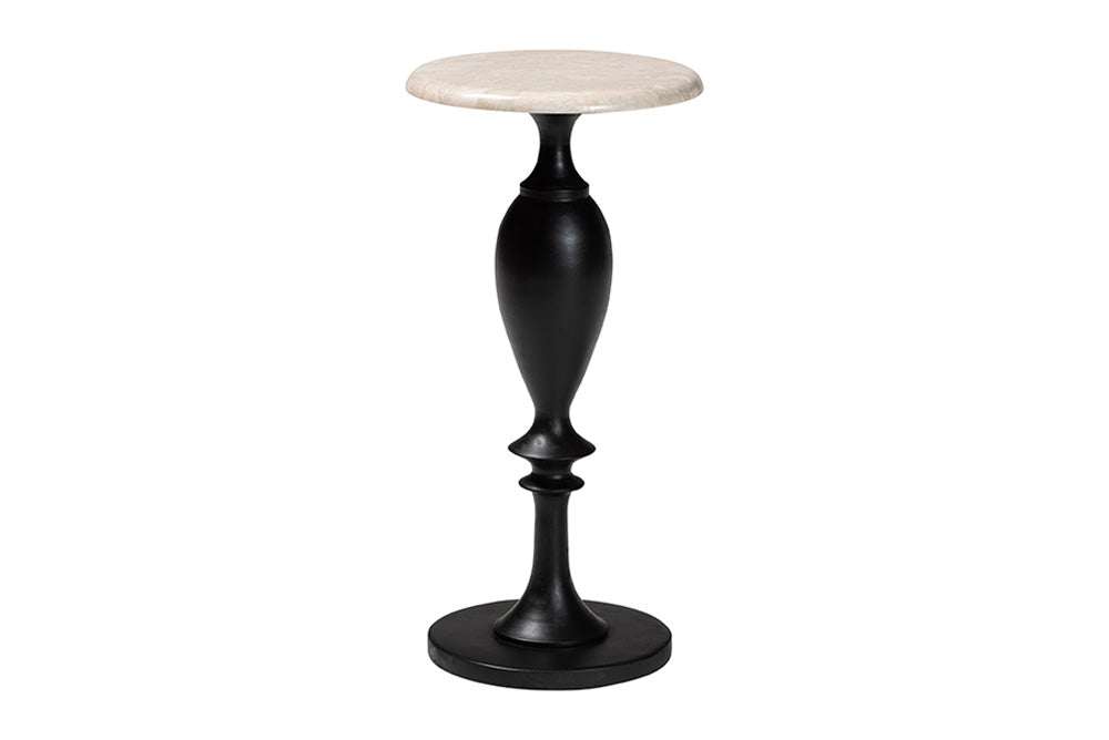 bali & pari - Perlita End Table - J2627-MS-2PCDT-Gry Marble/Blk Wood-ET view 1