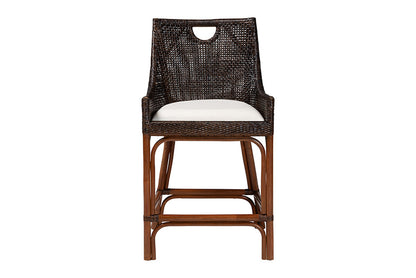 bali & pari - Petra Counter Stool - Petra-Rattan/Coffee Bean-Cushion-CS view 2