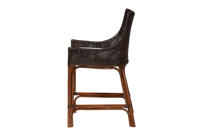bali & pari - Petra Counter Stool - Petra-Rattan/Coffee Bean-Cushion-CS view 3
