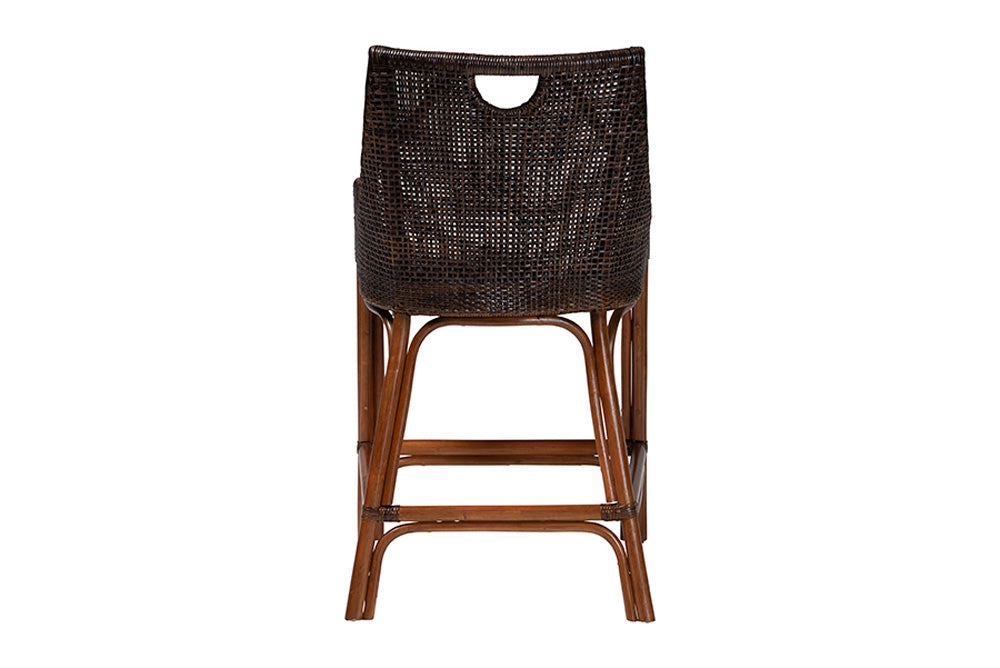 bali & pari - Petra Counter Stool - Petra-Rattan/Coffee Bean-Cushion-CS view 4