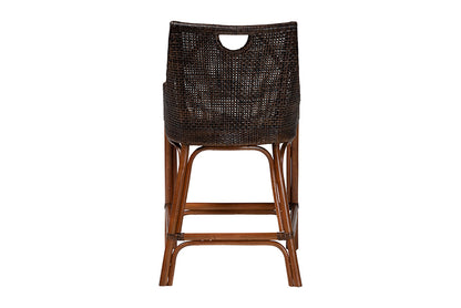 bali & pari - Petra Counter Stool - Petra-Rattan/Coffee Bean-Cushion-CS view 4