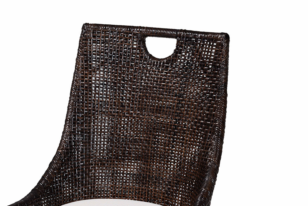 bali & pari - Petra Dining Chair Set of 2 - Petra-Rattan/Coffee Bean-Cushion-DC view 4