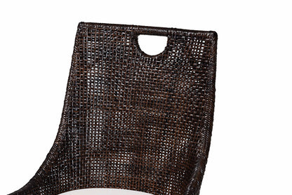bali & pari - Petra Dining Chair Set of 2 - Petra-Rattan/Coffee Bean-Cushion-DC view 4