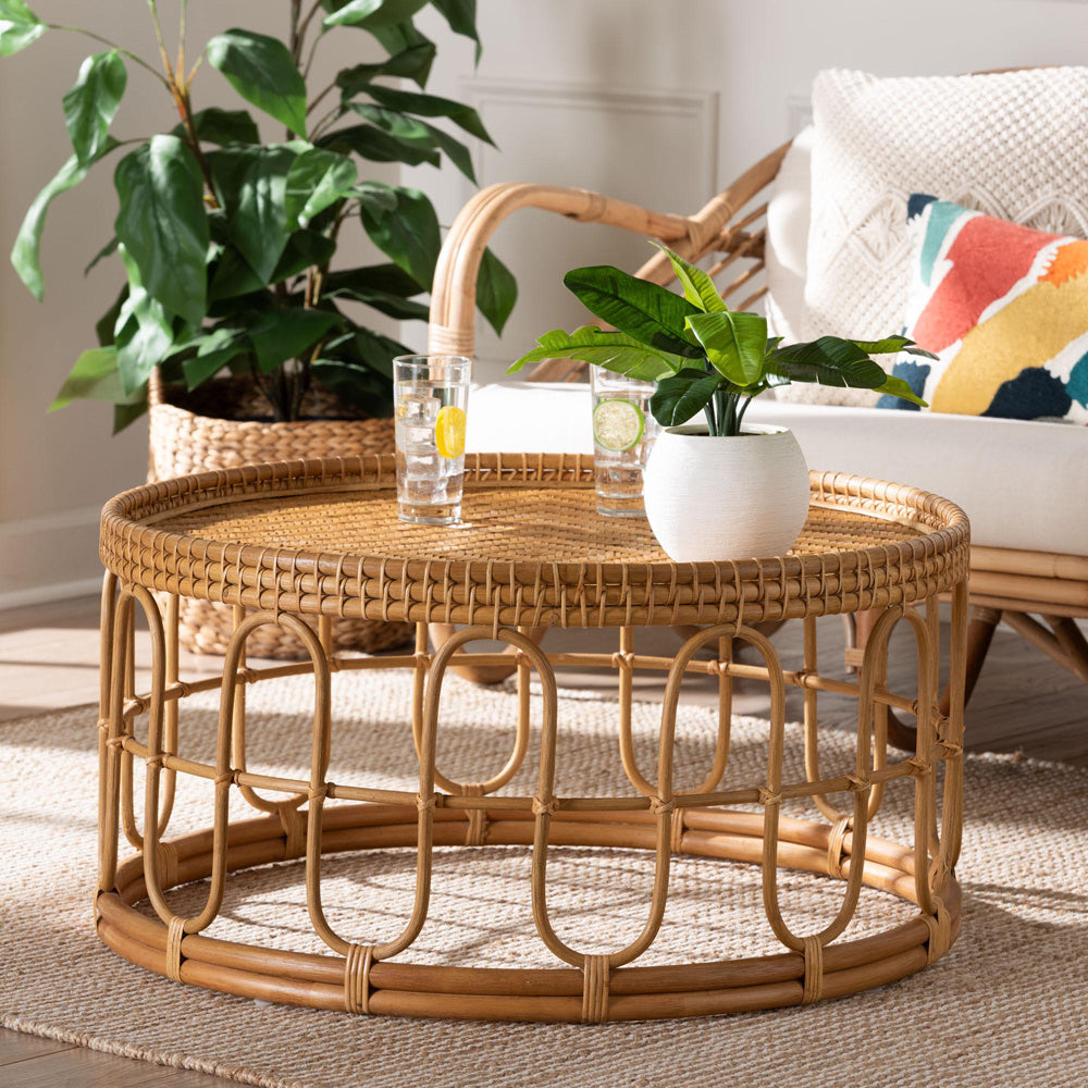 bali & pari - Phoenix Coffee Table in Light Honey - Phoenix-Light Honey Rattan-CT view 6