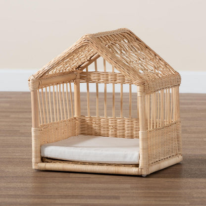 bali & pari - Pieta Pet Bed in White/Natural Brown - PB001-Rattan-Pet Bed view 7