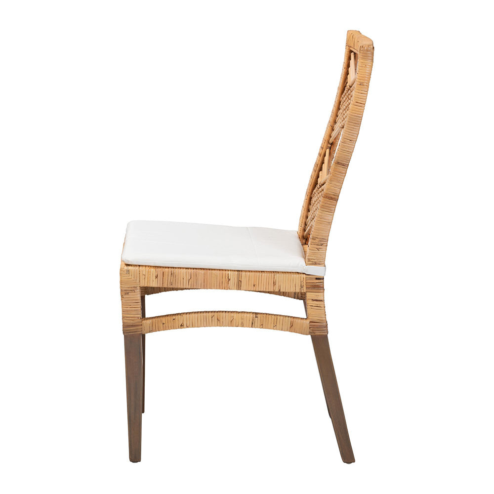 bali & pari - Poltak Dining Chair in White/Natural Brown - Poltak-Rattan-DC view 3