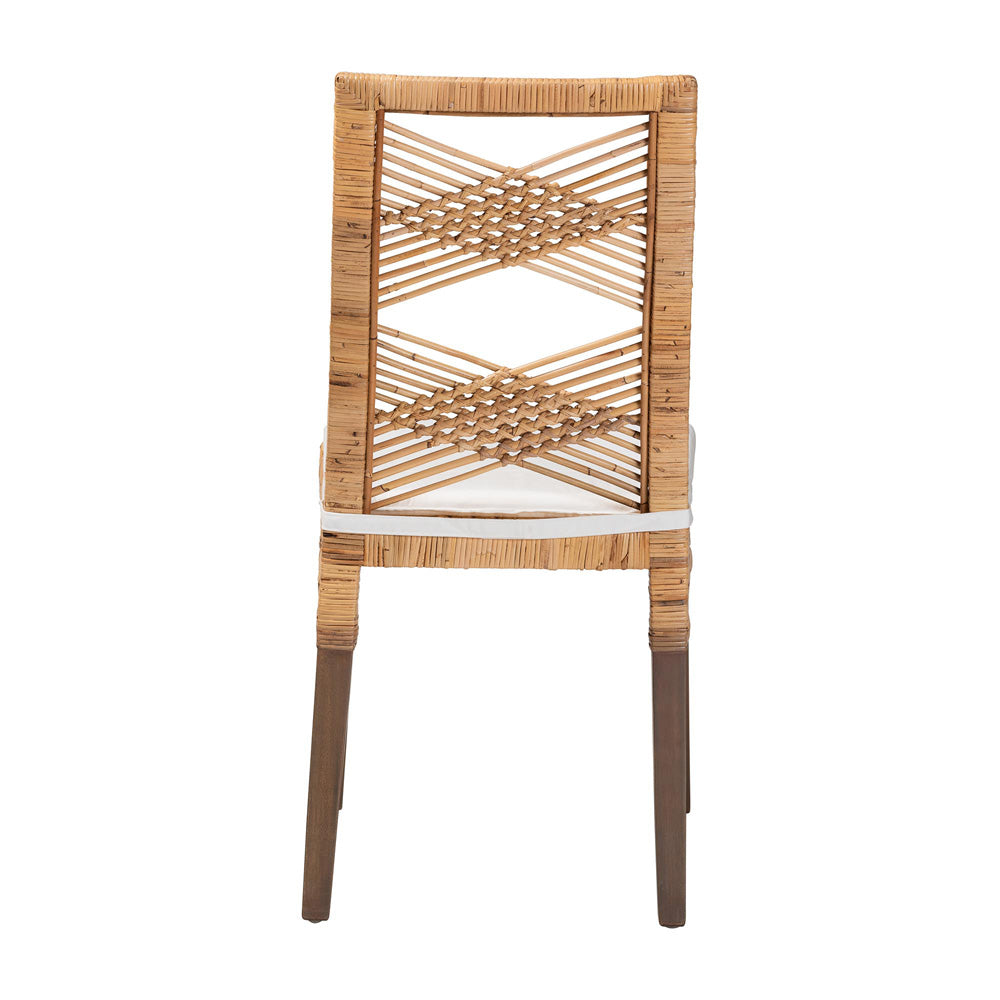 bali & pari - Poltak Dining Chair in White/Natural Brown - Poltak-Rattan-DC view 4