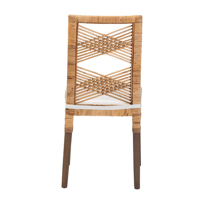 bali & pari - Poltak Dining Chair in White/Natural Brown - Poltak-Rattan-DC view 4