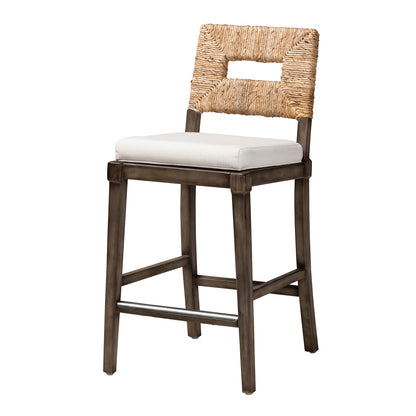 bali & pari - Porsha Counter Stool in Dark Brown/Natural Brown/White - Porsha-Mahogany-CS view 1