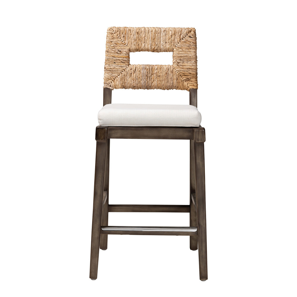 bali & pari - Porsha Counter Stool in Dark Brown/Natural Brown/White - Porsha-Mahogany-CS view 2