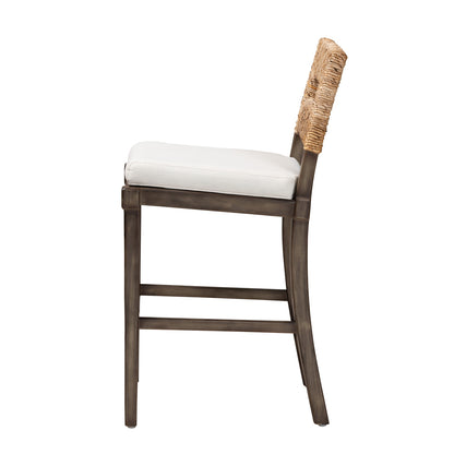bali & pari - Porsha Counter Stool in Dark Brown/Natural Brown/White - Porsha-Mahogany-CS view 3