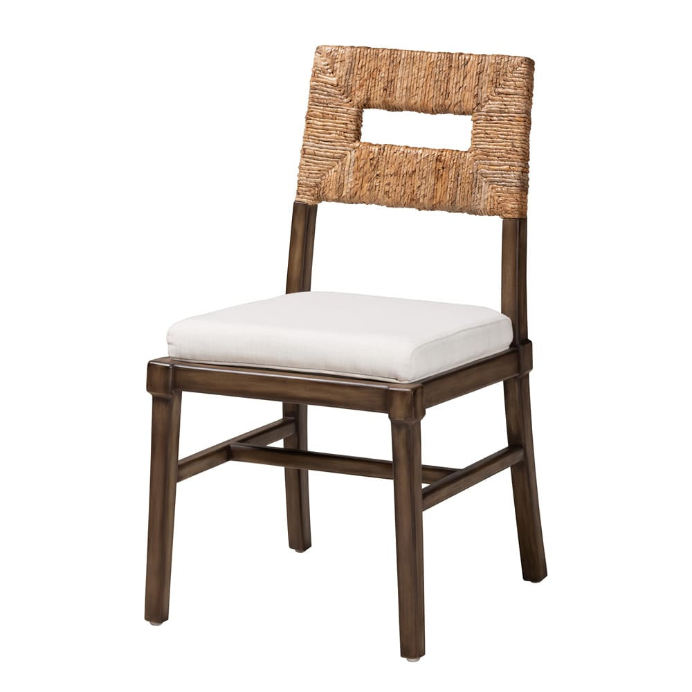 bali & pari - Porsha Dining Chair in White/Natural Brown/Walnut Brown - Porsha-Mahogany-DC view 1