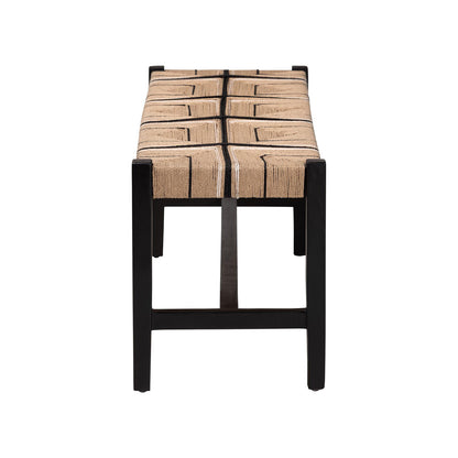 bali & pari - Prita Bench in Brown/Black - BNCH-1-BK Wood/BR Loom-Bench view 3