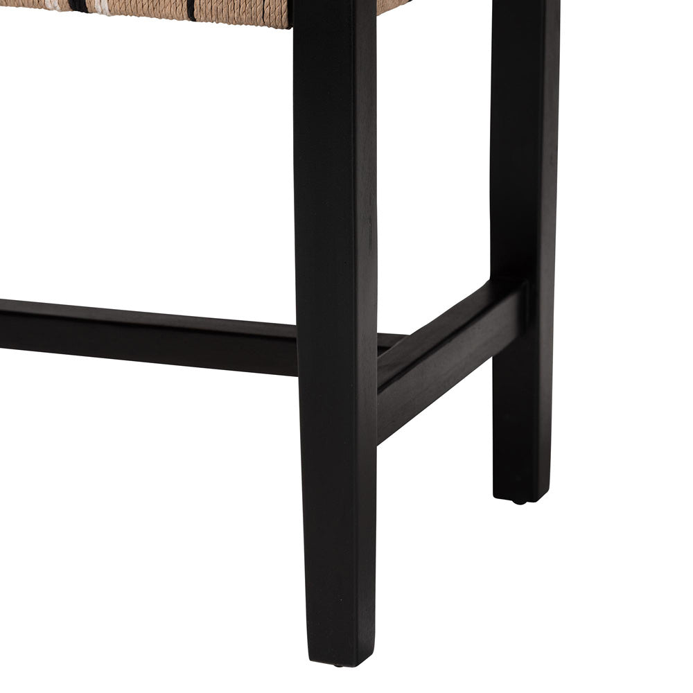 bali & pari - Prita Bench in Brown/Black - BNCH-1-BK Wood/BR Loom-Bench view 4
