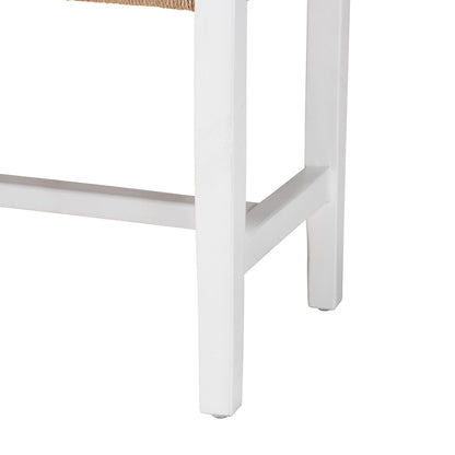 bali & pari - Prita Bench in Brown/White - BNCH-1-WH Wood/BR Loom-Bench view 4
