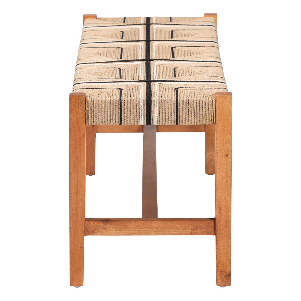 bali & pari - Prita Dining Bench in Brown/Natural Brown - BNCH-1-Wood/Brown-Bench view 3