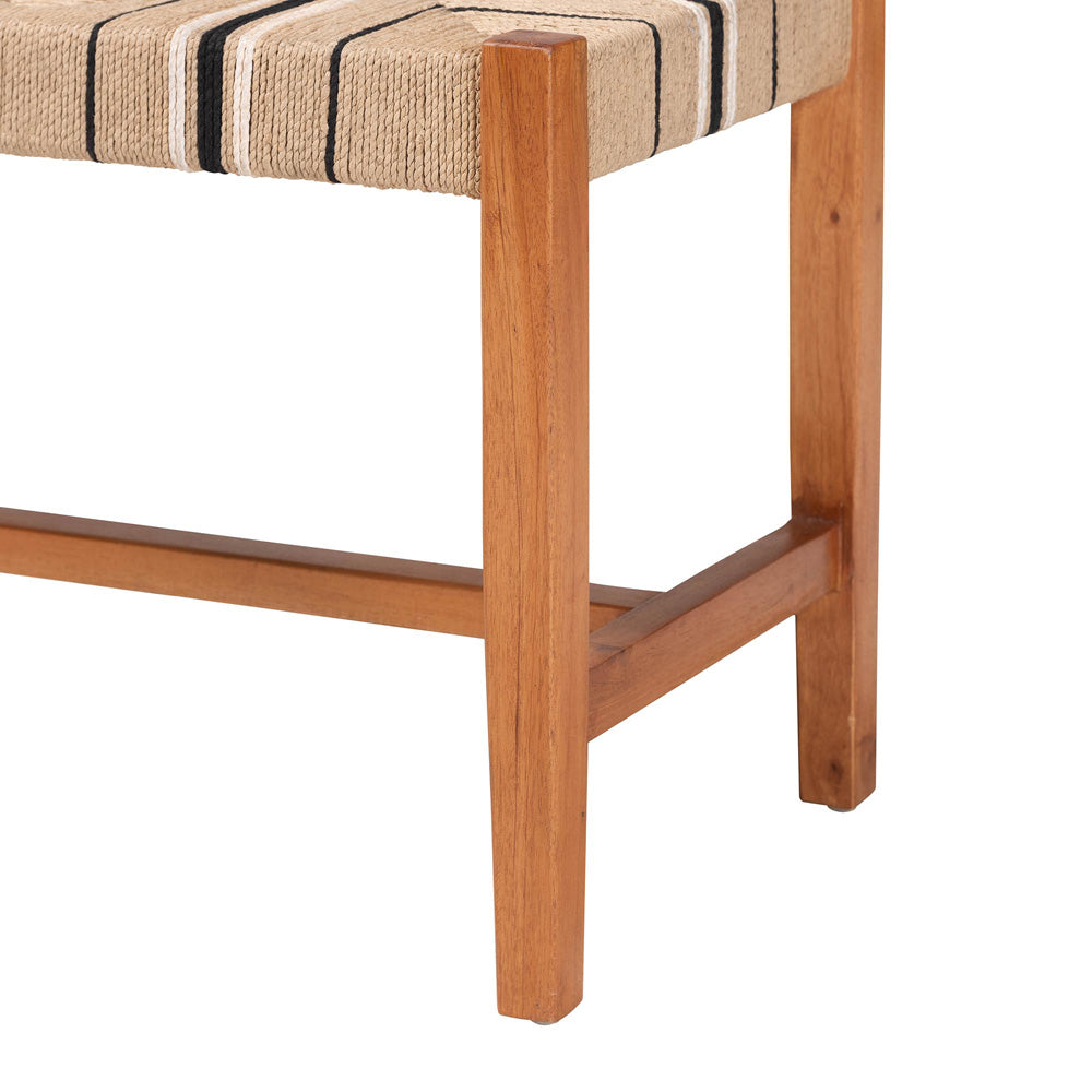 bali & pari - Prita Dining Bench in Brown/Natural Brown - BNCH-1-Wood/Brown-Bench view 4