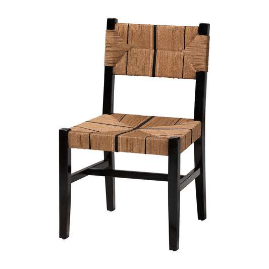 bali & pari - Prita Dining Chair in Brown/Black - DCC-01-Wood/Black-DC view 1