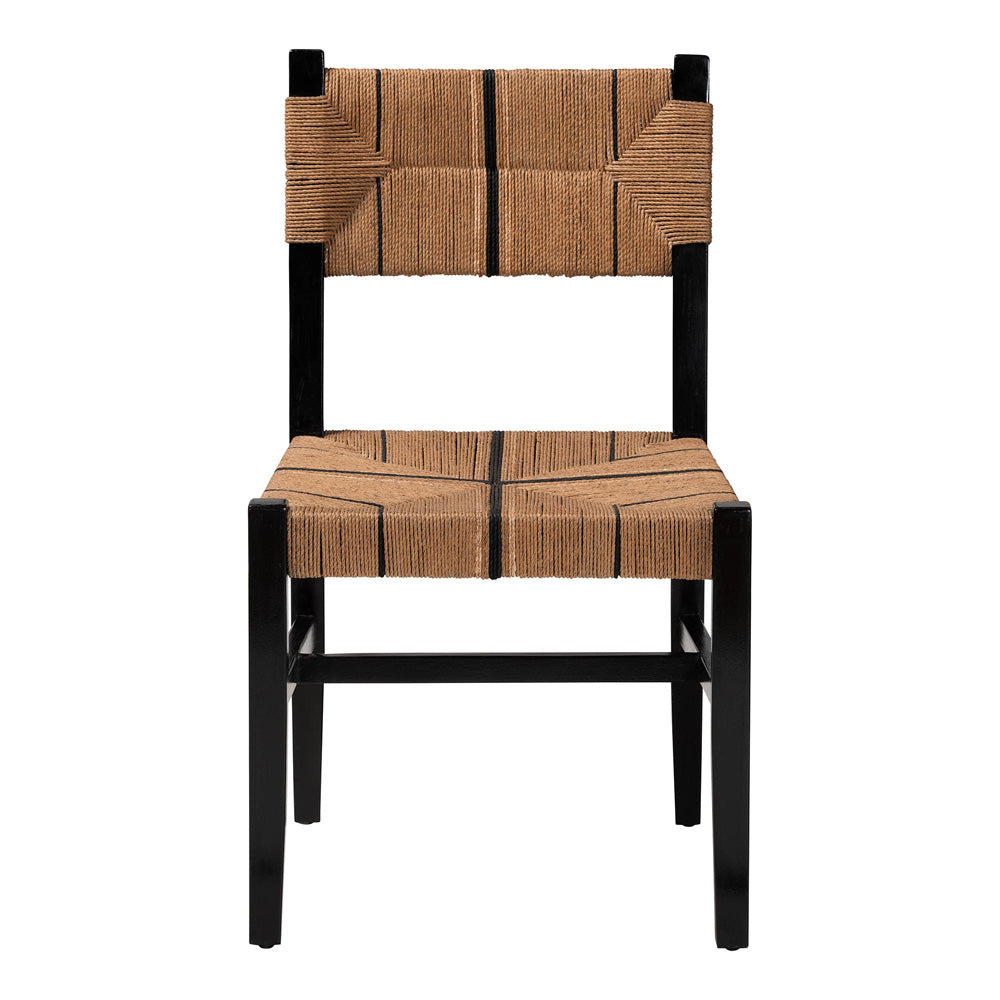 bali & pari - Prita Dining Chair in Brown/Black - DCC-01-Wood/Black-DC view 2