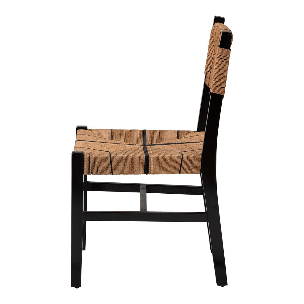 bali & pari - Prita Dining Chair in Brown/Black - DCC-01-Wood/Black-DC view 3