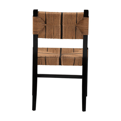 bali & pari - Prita Dining Chair in Brown/Black - DCC-01-Wood/Black-DC view 4