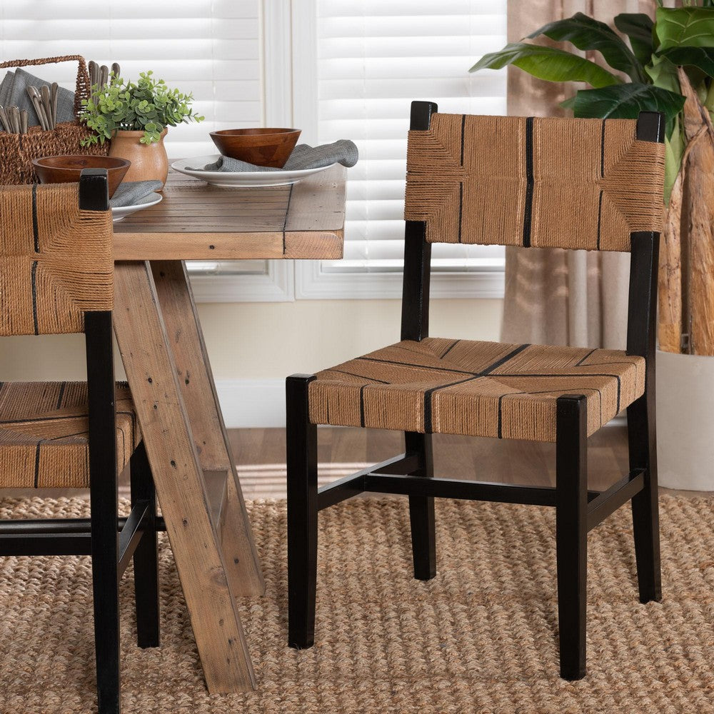 bali & pari - Prita Dining Chair in Brown/Black - DCC-01-Wood/Black-DC view 8