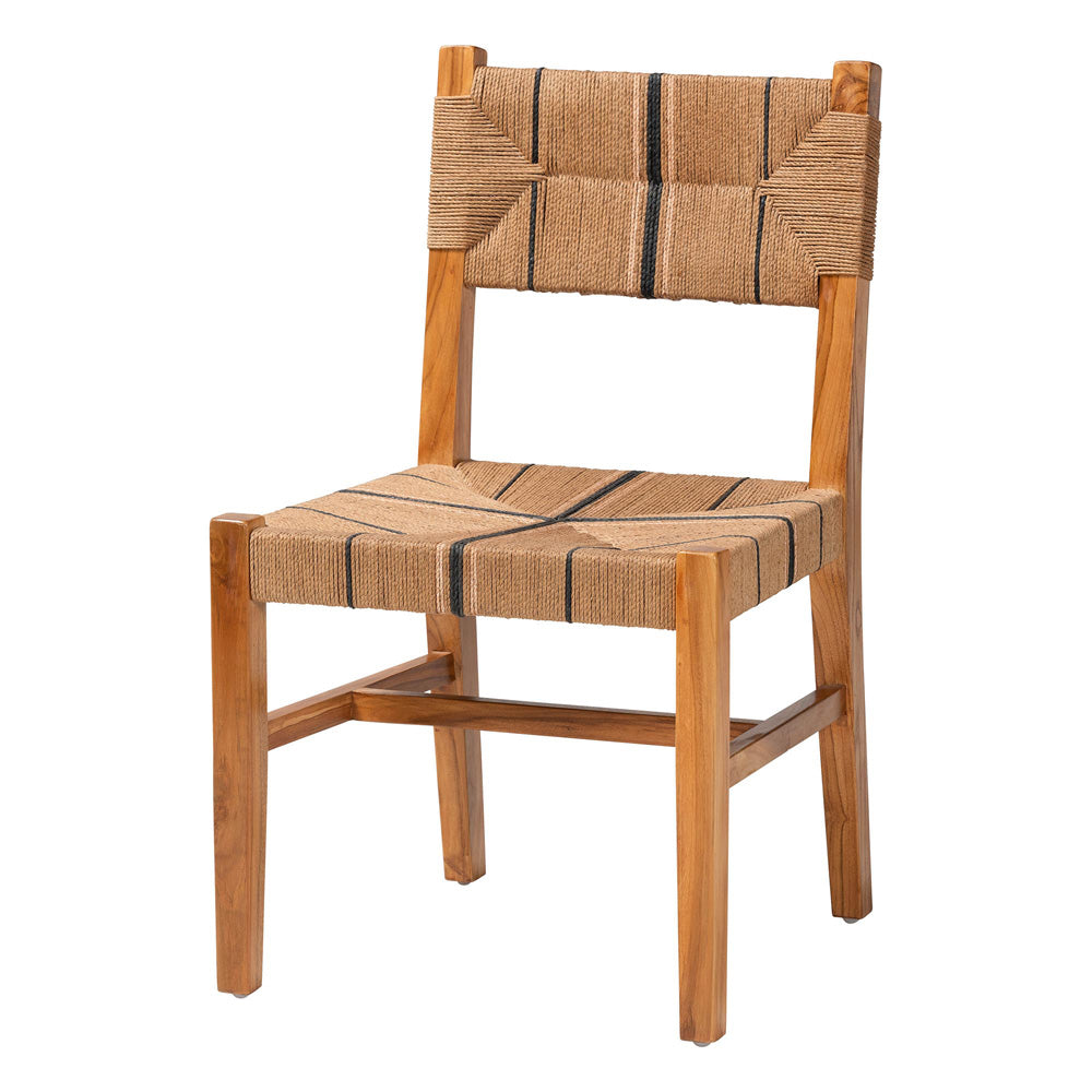 bali & pari - Prita Dining Chair in Brown/Natural Brown - DCC-02-Wood/Brown-DC view 1