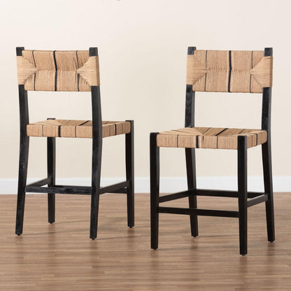 bali & pari - Prita Set of 2 Counter Stools in Brown/Black - CC-01-Wood/Black-CS view 8