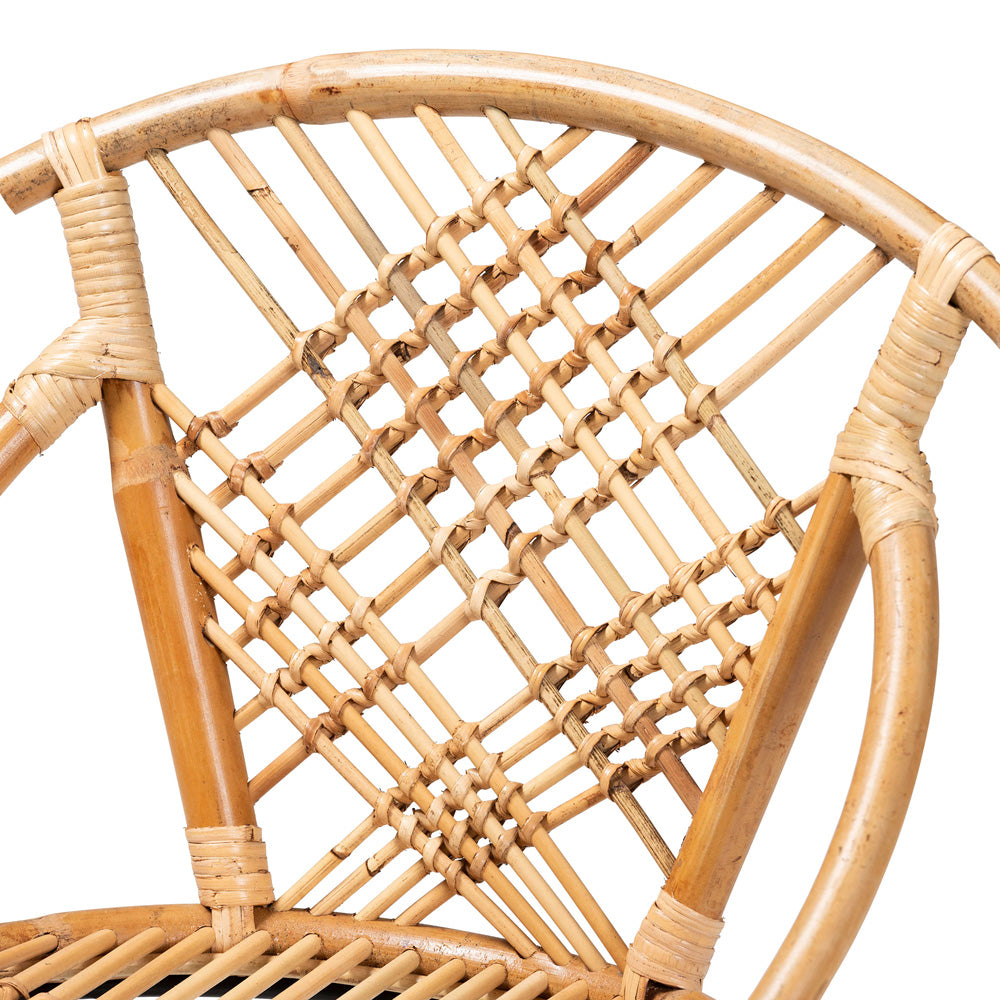 bali & pari - Pro Set of 2 Dining Chairs in Natural Brown/Black - Pro-Rattan/Black-DC view 4
